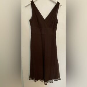 JCrew Elegant Brown Sleeveless Silk Dress